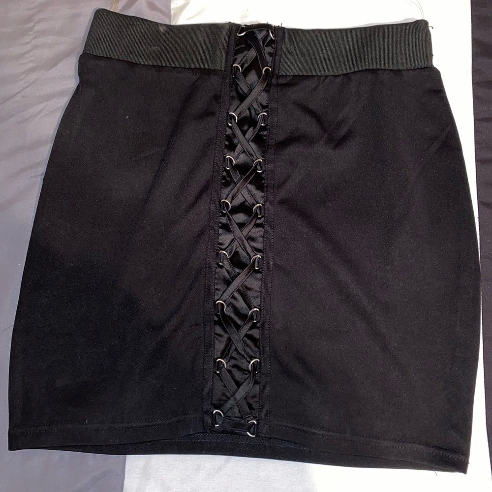 Black mini skirt